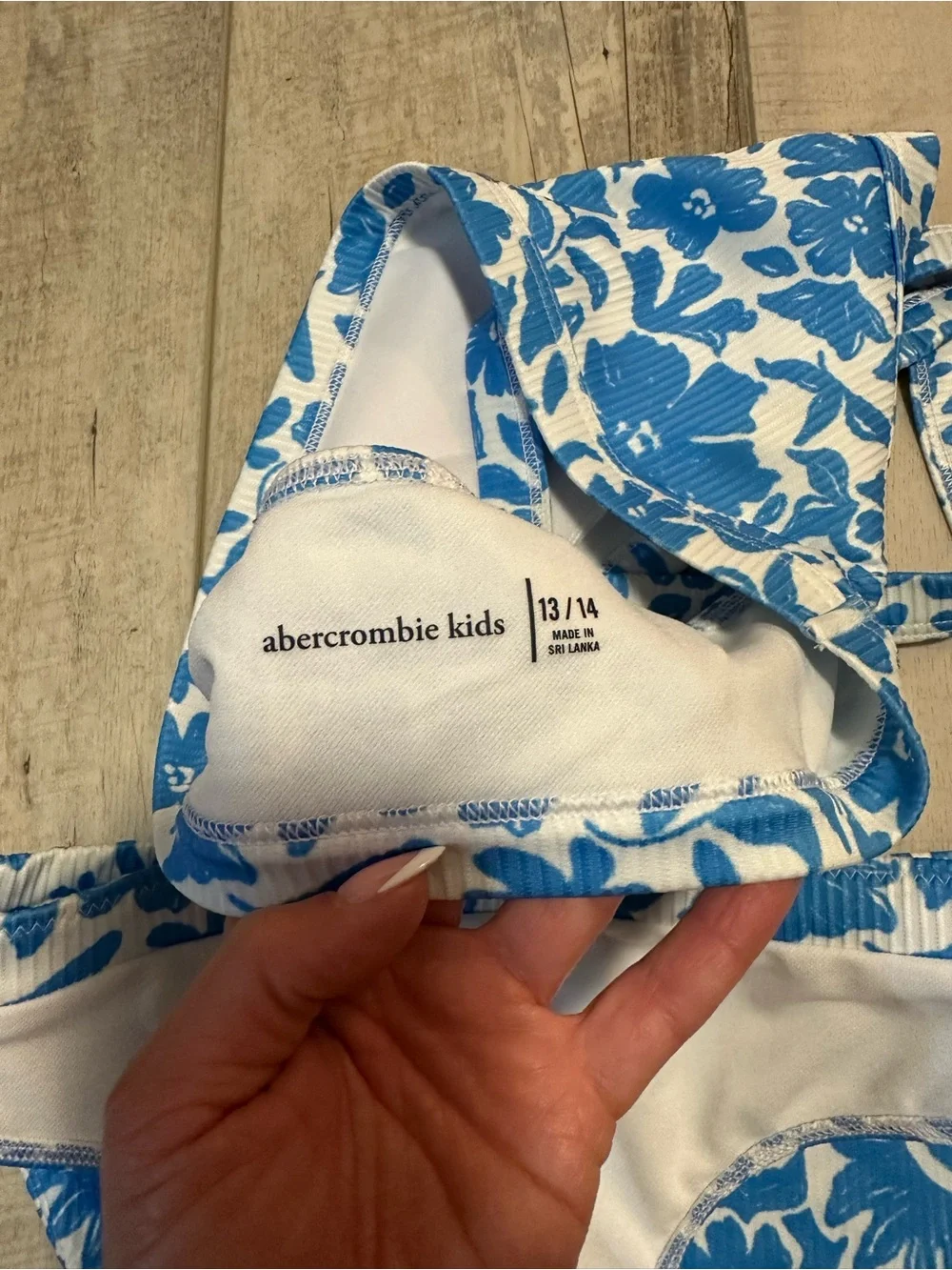 abercrombie kids Blue & White Floral Crossback Bikini Set